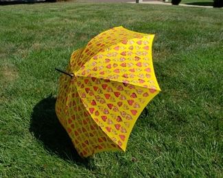 Versace umbrella with Jim Dine hearts decoration