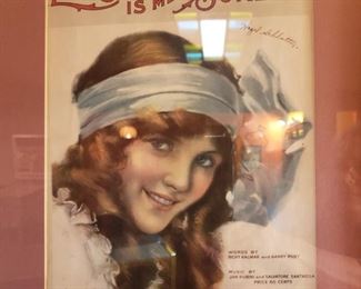 Everyone is Meant for Someone, signed by Hazel Schlatter framed sheet music cover