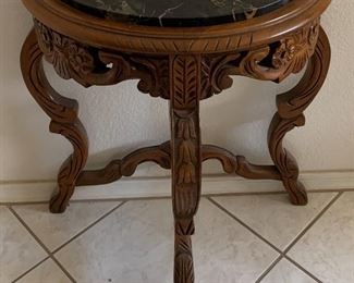 Demilune Marble Top 3-Legged Table x 2