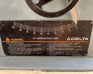Delta 10" Contractor's Saw