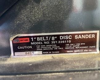 Craftsman 1" Belt/8" Disc Sander
