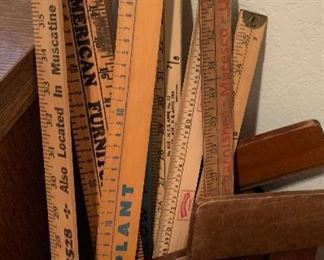 Assorted Vintage Rulers and T-Squares