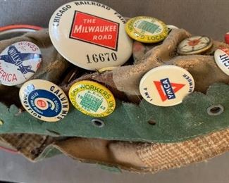 Assorted Antique and Vintage Political Pins on a Hat!