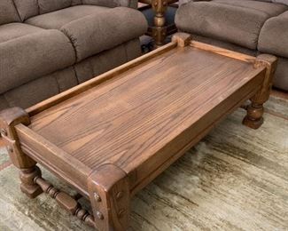 Vintage Wood Coffee Table and End Table