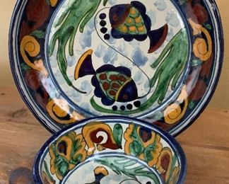 Talavera Platter and Bowl 