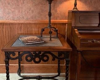 Slate Top End Table Pair 