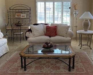 Rowe Sofa and Loveseat, Baker's Rack/Desk w Chair