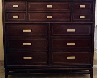 Thomasville Lantau King Bedroom Suite: Bed Frame, Oversized Dresser, 2 Nightstand, Table Lamps pair