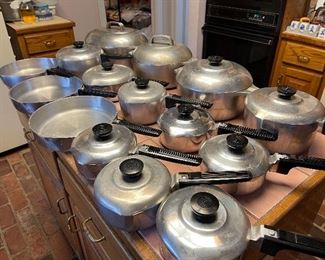 Large Collection of Vintage Wagner Ware/  Magnalite Pots
