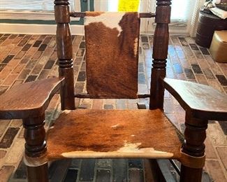 Pair (2) Large Seat Vintage Cowhide Rockers
Made by R.E. Dedeaux Clan!!!!