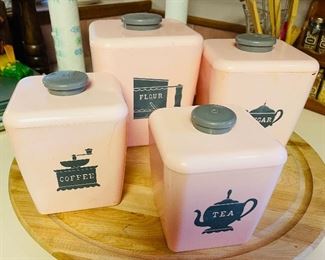Sweet Pink Vintage Canister Set
