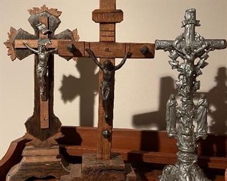 Large Collection of Crucifixes 
Some made of Olive Wood from Jerusalem 