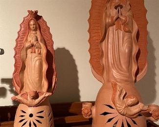 One Large and Medium or Vintage Handmade Lady Of Guadaloupe 