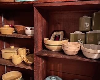 Collection of Pottery Crocks, Bowls and Butter Churn
