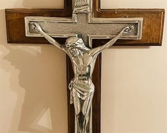 Vintage Pewter Crucifixes throughout Home