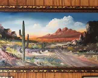 Vintage painting on Canvas Western Theme 