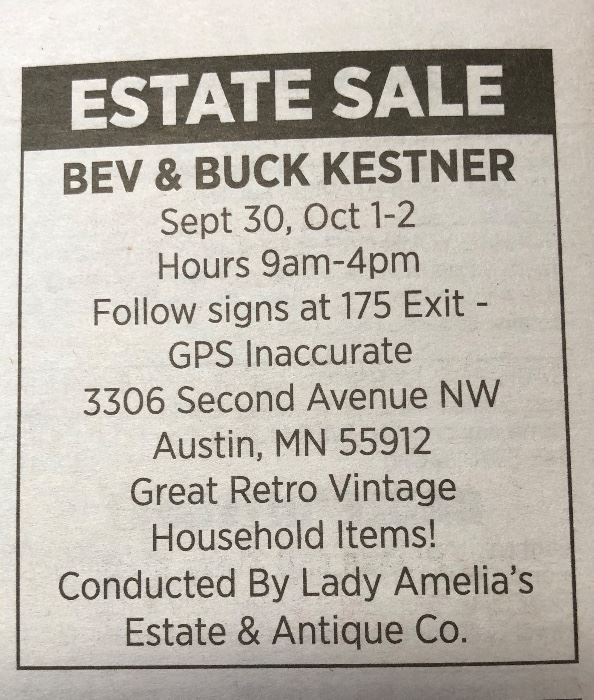 Directions For Estate Sale !!Please follow signs ! 🤓