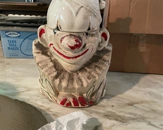 . . . an early clown cookie jar that needs a little dusting