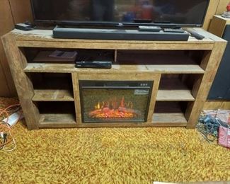TV Stand with Electric Fireplace Heater