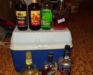 Rubbermaid Cooler with Opened Bottles