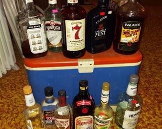 Thermos Steelcase Cooler and Opened Bottles