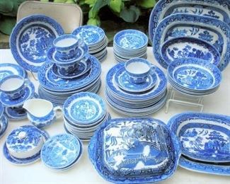 Early English Blue Willow China....complete or add to your set.....this years decorating color is Blue & White again
