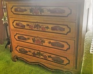 Victorian Cottage Hand Pated 4 Drawer Chest....all original 