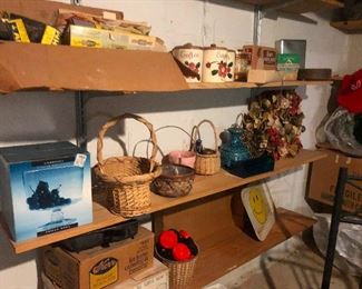 vintage canister set on the top is cool