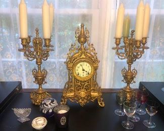 Dracula clock and candelabras