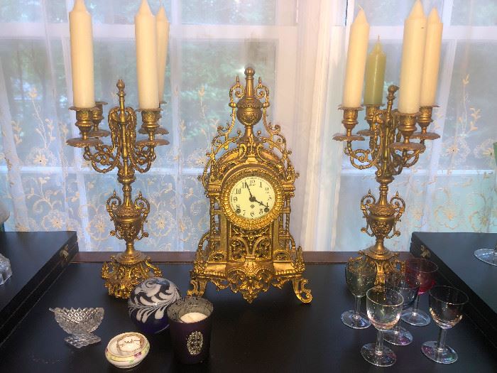 Dracula clock and candelabras