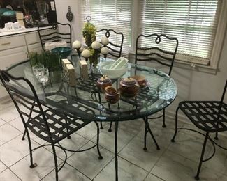 Wrought iron patio set -- so back to me being an award-winning humor columnist . . .