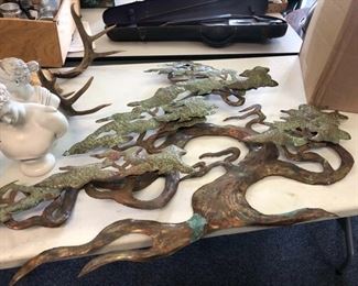 huge copper bonsai tree wall deco vintage