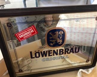 beer advertising mirror lowenbrau