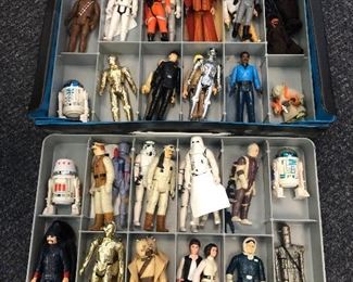 Star Wars action figures, never touched it looks like! Original with case and weapons! 1977 and 1980. 