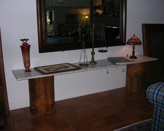 Antique telegraph poles and marble....