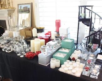 Candles, votives, candle holders
