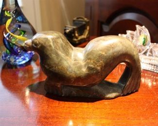 Soapstone seal carving