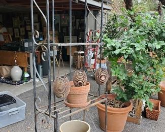 Plants, planters, wrought iron plant stands