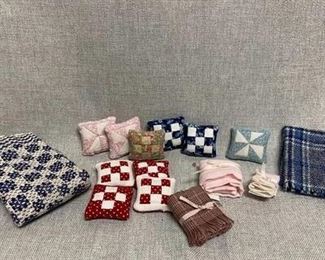 Dollhouse Miniatures Throw Pillows and Blankets Lot