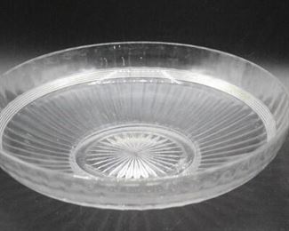 Vintage Ribbed Glass Serving Bowl