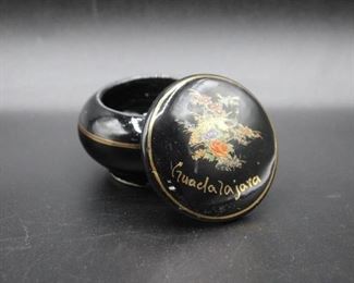 Vintage Guadalajara Souvenir Vessel with Adorned Flowers