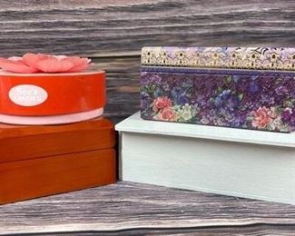 Set of Four Storage Trinket Gift Boxes