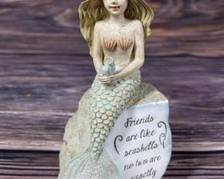 Mermaid Statue with Friends Quote