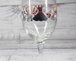 Truly Dazzling Red and Black Fashion Themed Wine Glass with Box