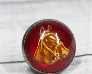 Vintage Horse Bridle Rosette Pin Brooch Slide