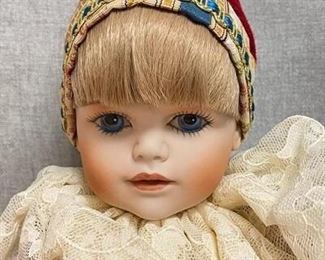 Porcelain Clown Harlequin Court Jester Doll