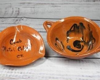 Vintage Handmade Pottery Ashtray and Trinket Dish Souvenir Costa Rica