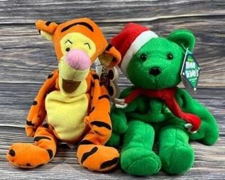 Chipper Jones Bamm Beano and Tigger Mousekeytoys Stuffed Plush Beanie Animal Set