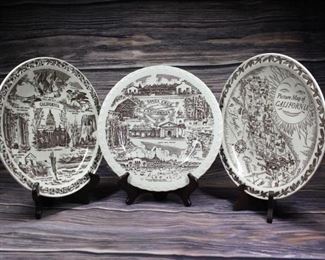 Set of 3 Vintage Vernon Kilns Pottery California Collector Plates