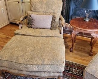 Bergere Chair and Ottoman (pair available)